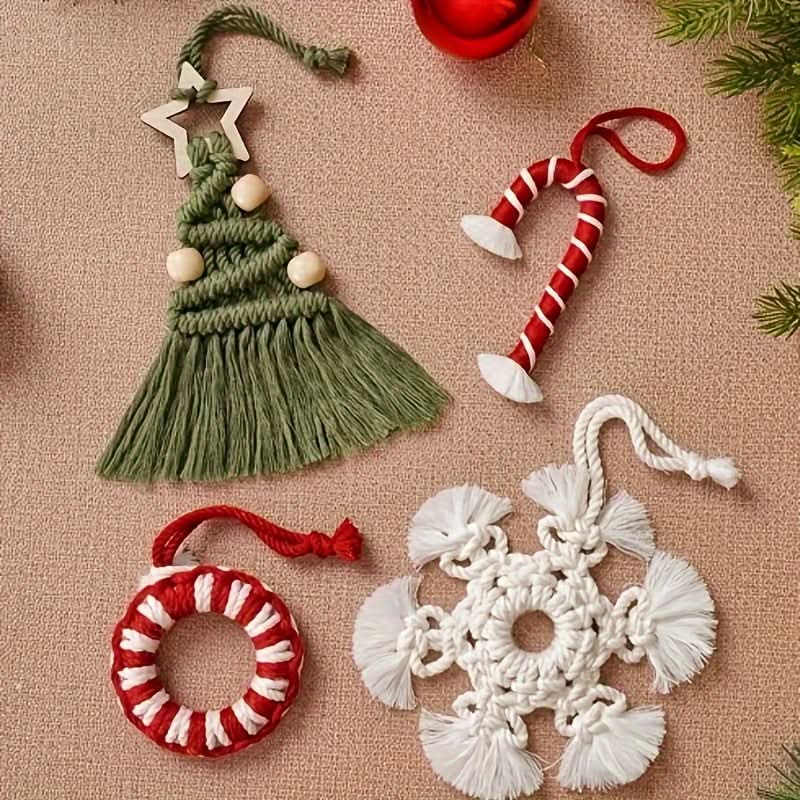 8PCS Macrame Ornament Craft Kit – DIY Home Decor for Christmas