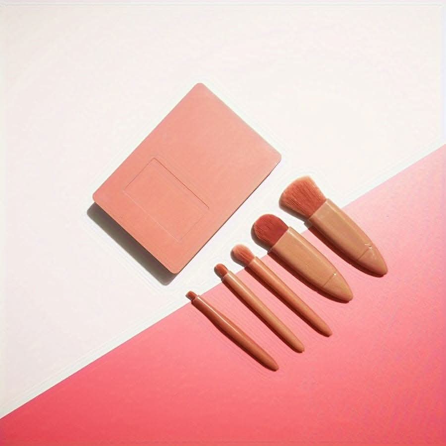 5-pack mini travel portable box with mirror and makeup brushes