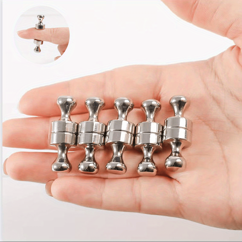 10-Pack I-Shaped Magnetic Pushpins for Documents