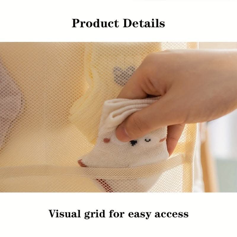 Baby Socks & Bibs Organizer - 30-Compartment Hangable Non-Woven Storage Bag