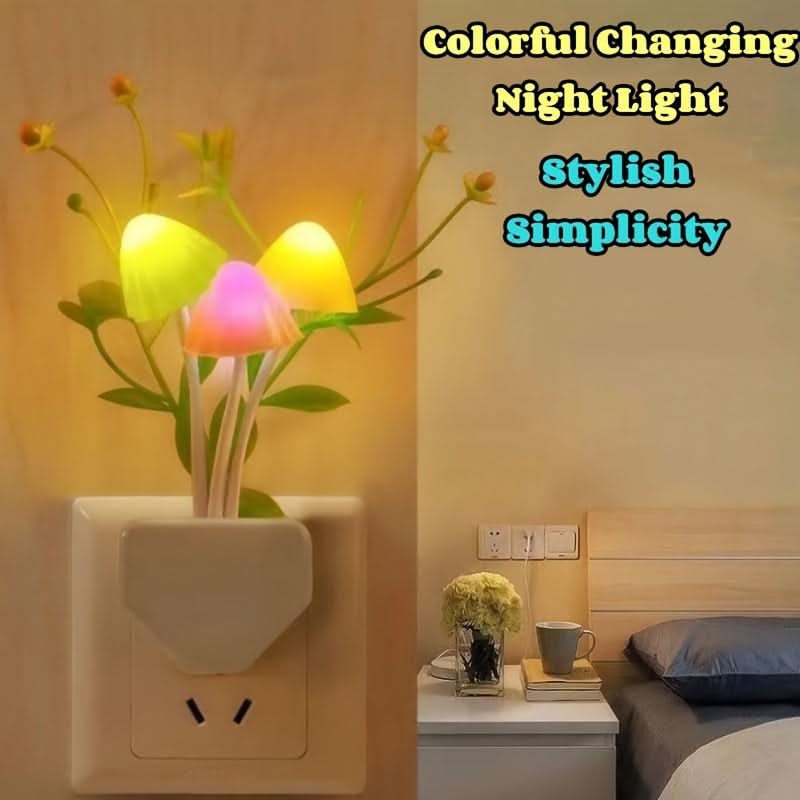 Intelligent LED Mushroom Night Light – Auto Shut-Off, Aesthetic Room Decor