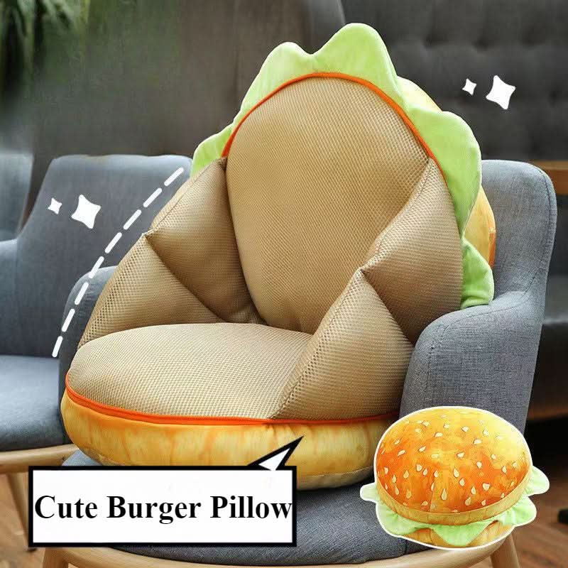 Cute Burger Pillow – Cozy Outdoor Camping Cushion with Zipper