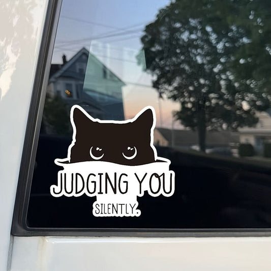 Peeking Cat Car Decals – Funny Stickers for Windows, Bumpers & Laptops