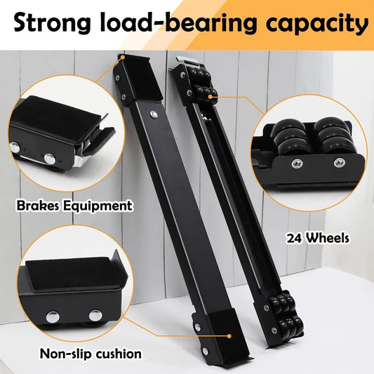 Adjustable Metal Appliance Dolly 2-Pack - Heavy-Duty Mobile Base