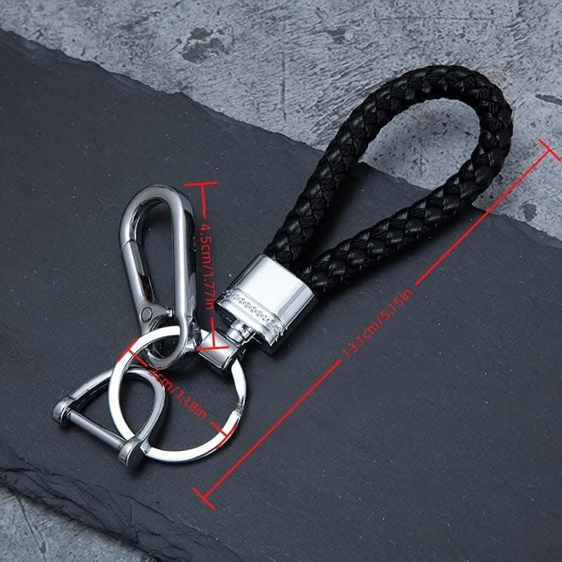 Premium Men's Metal Woven Rope Car Keychain