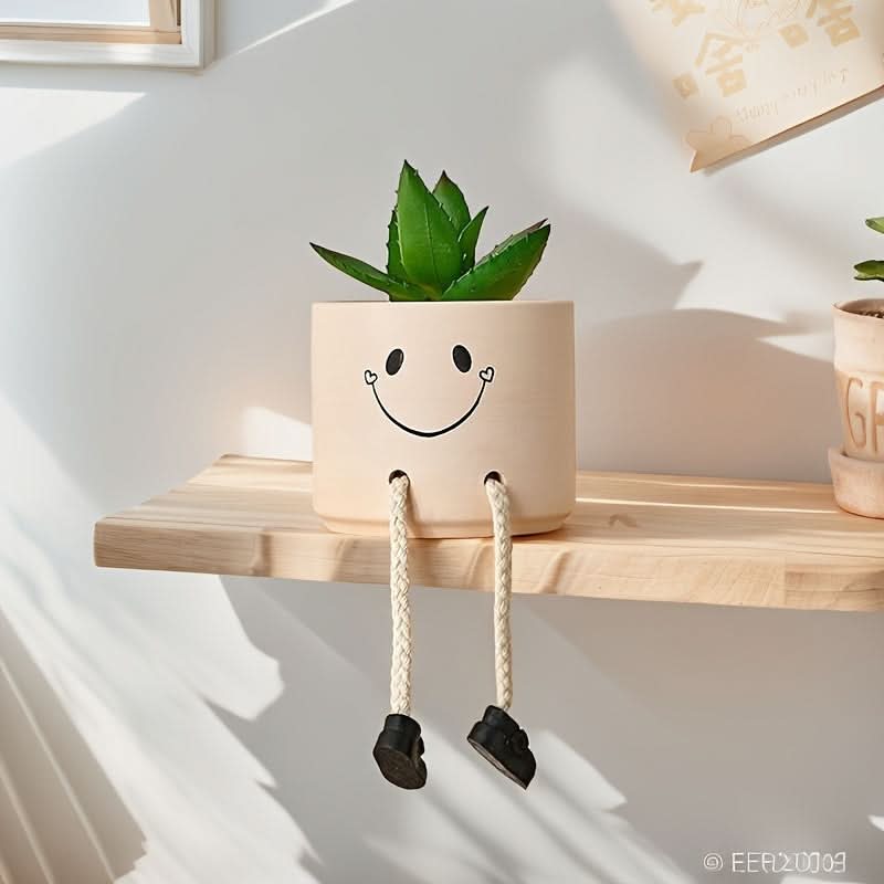 Adorable Ceramic Doll with Dangling Legs – Cute Shelf & Table Décor Gift