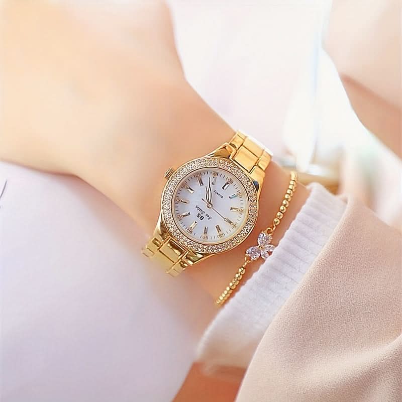 Exquisite Rhinestone Quartz Watch – Sparkling Casual Analog Timepiece