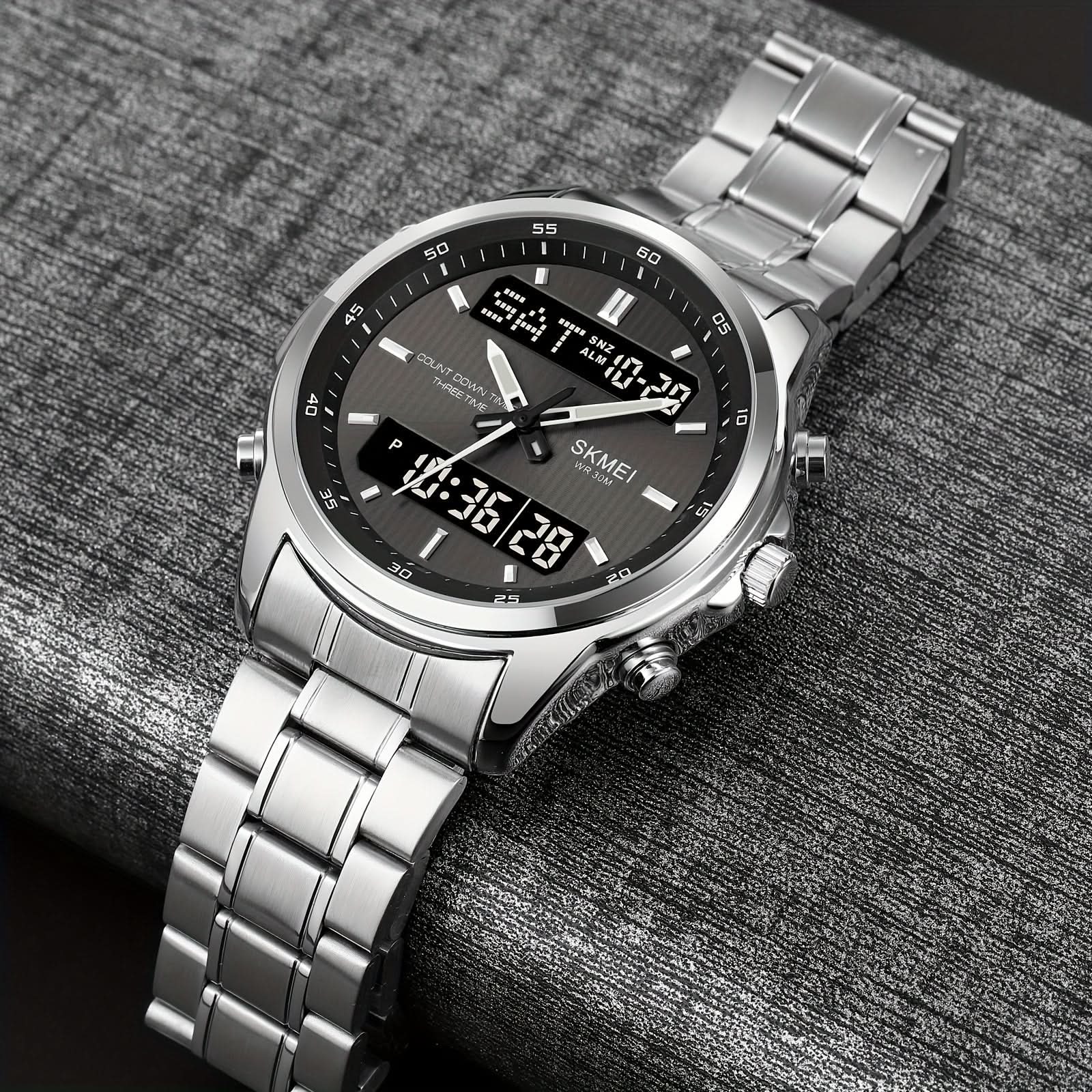 Men’s Multifunction Sports Watch – Digital & Analog, Chronograph, Luminous