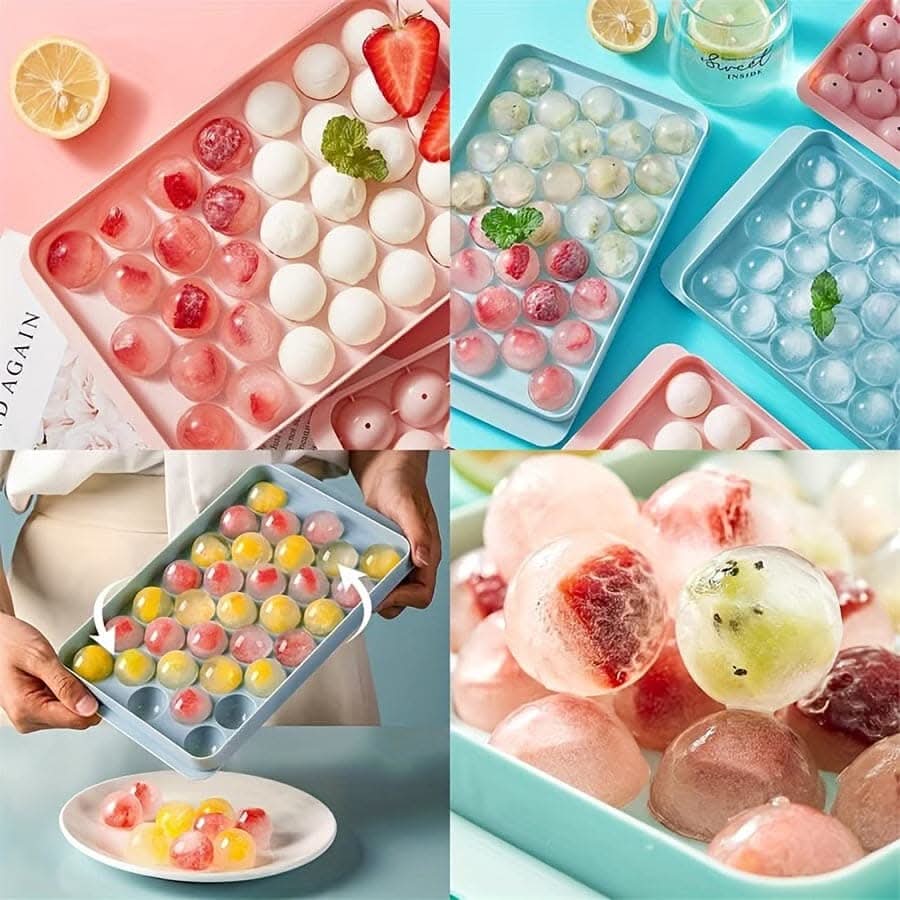 33-Grid Round Ice Cube Tray
