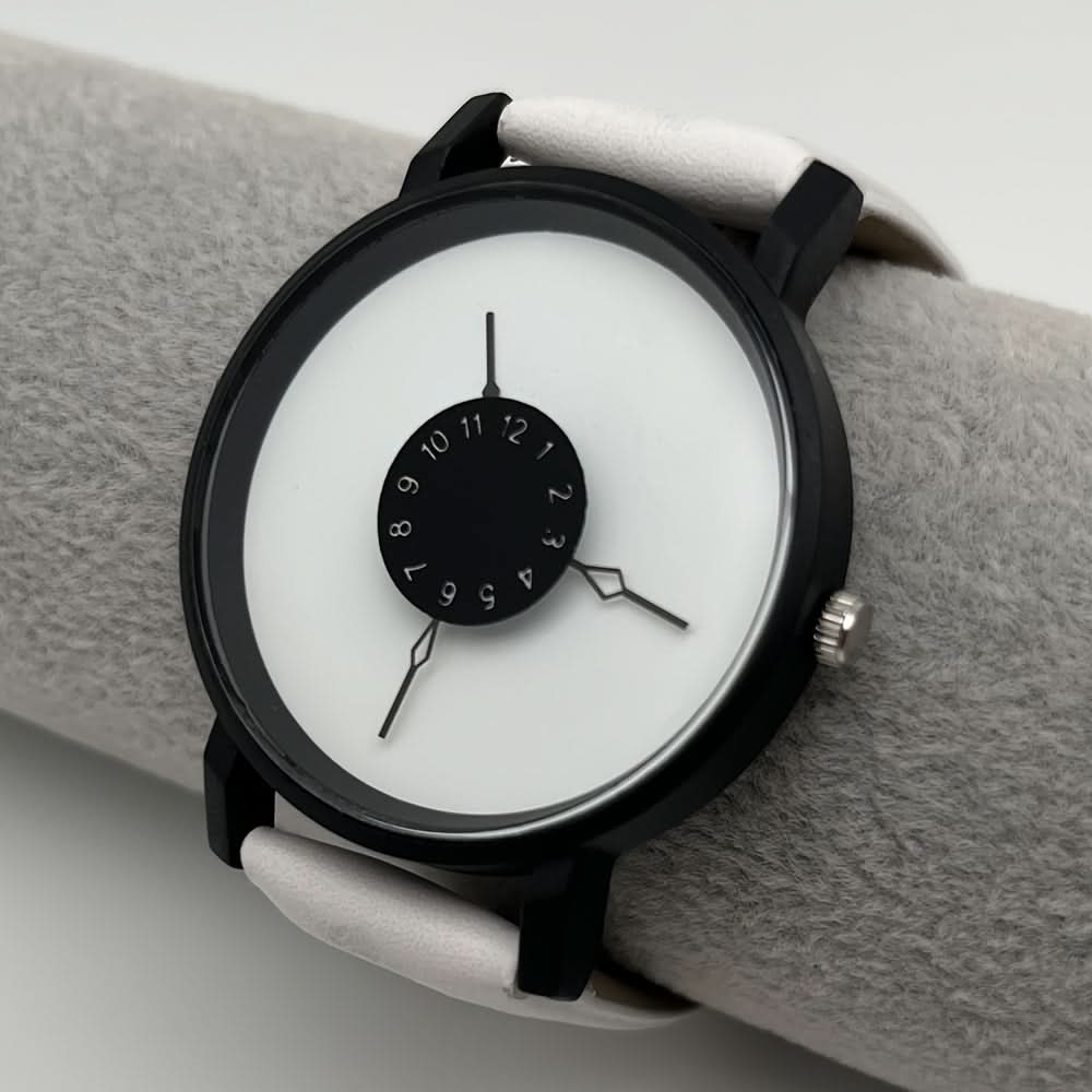 Men's Minimalist Quartz Watch – Faux Leather Strap, Casual Alloy Case