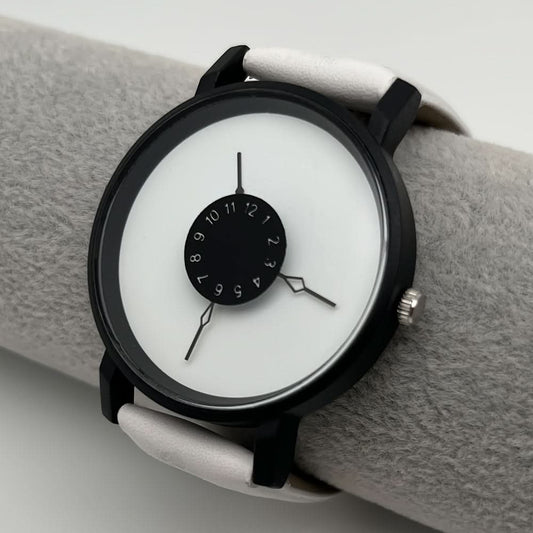 Men's Minimalist Quartz Watch – Faux Leather Strap, Casual Alloy Case