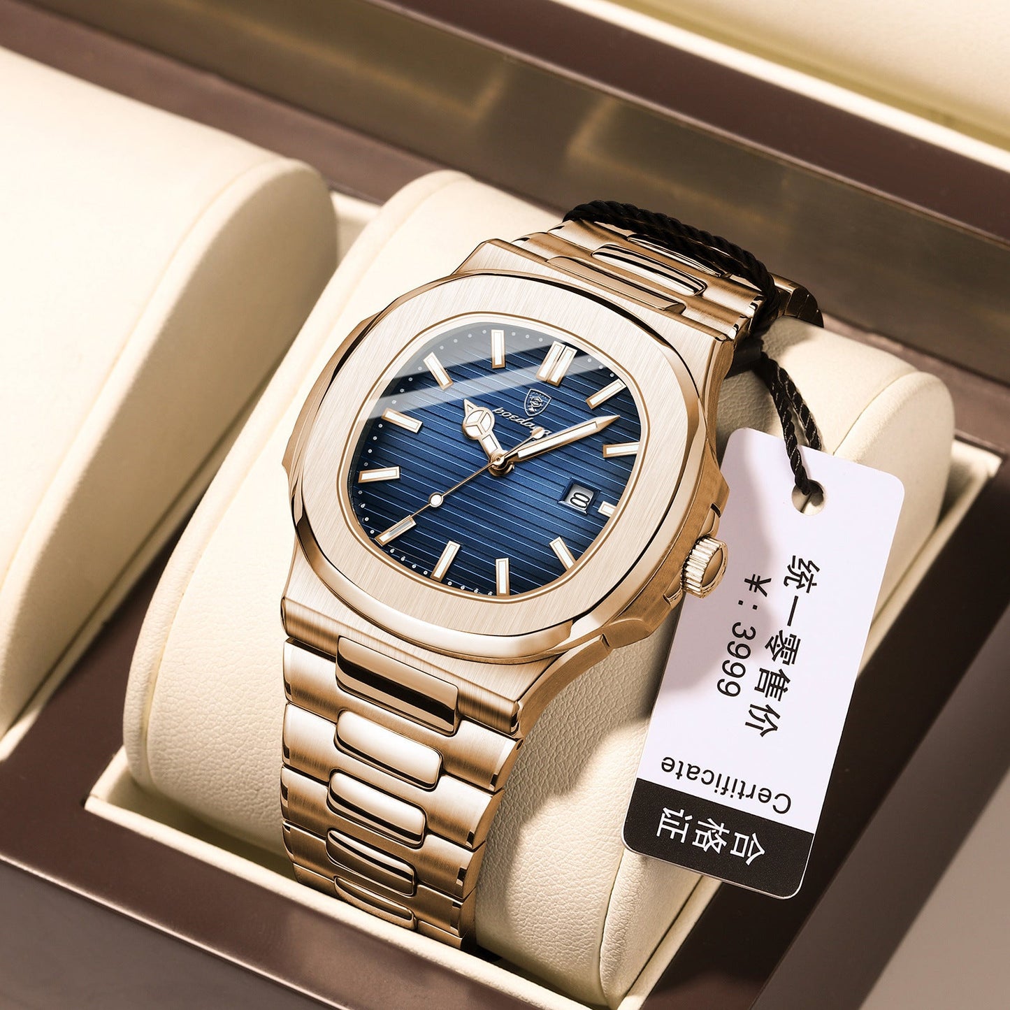 Poedagar 613 Luxury Stainless Steel Quartz Watch for Men