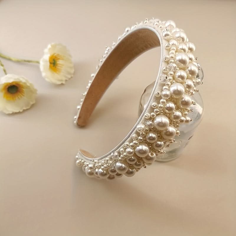 Faux Pearl Crystal Headband for Women