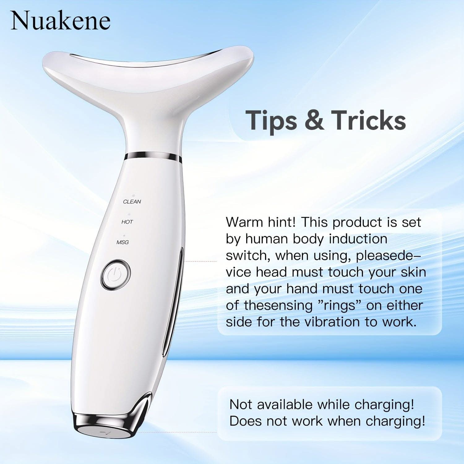 Rechargeable Facial And Neck Massager With Tri-Color LED And Heating Mode