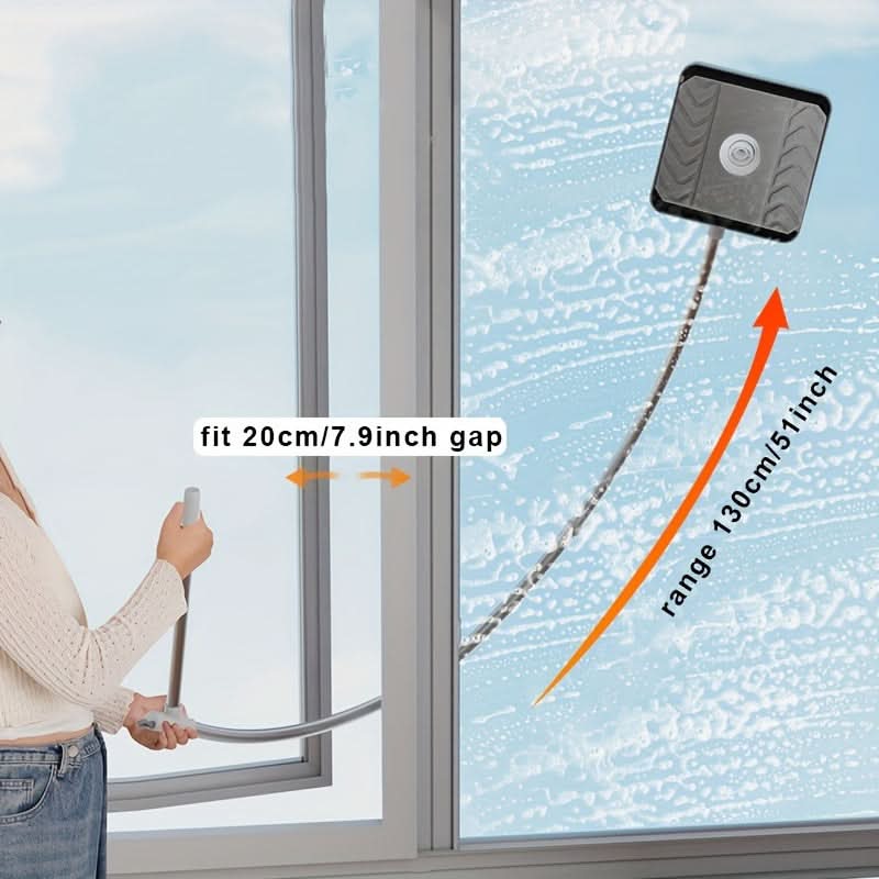 Double-Sided Telescopic Window Cleaner Kit - L-Shape Squeegee for Indoor & Outdoor