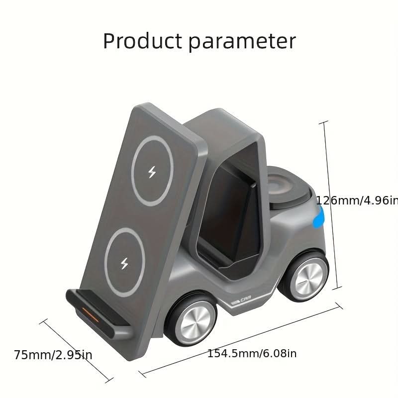 3-in-1 Wireless Charging Station - Fast Dual Coil Charger for iPhone