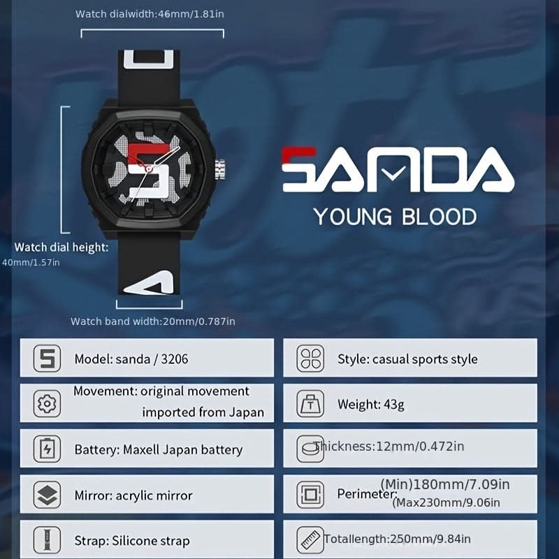 Sports Watch for Men & Women - Water-Resistant Digital Movement