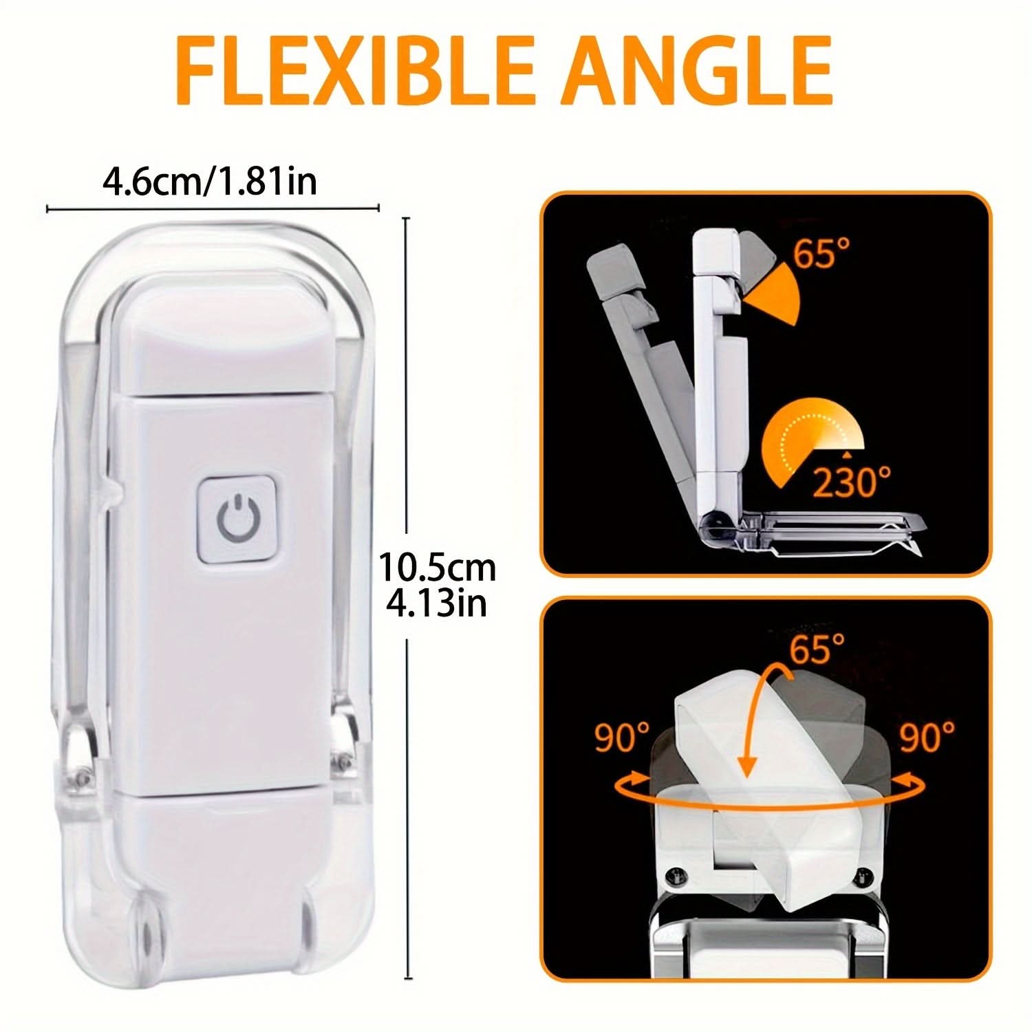 Compact USB Rechargeable Reading Light with Clip