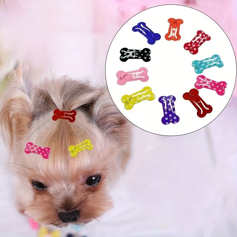 10-Pack Colorful Pet Hair Clips for Grooming