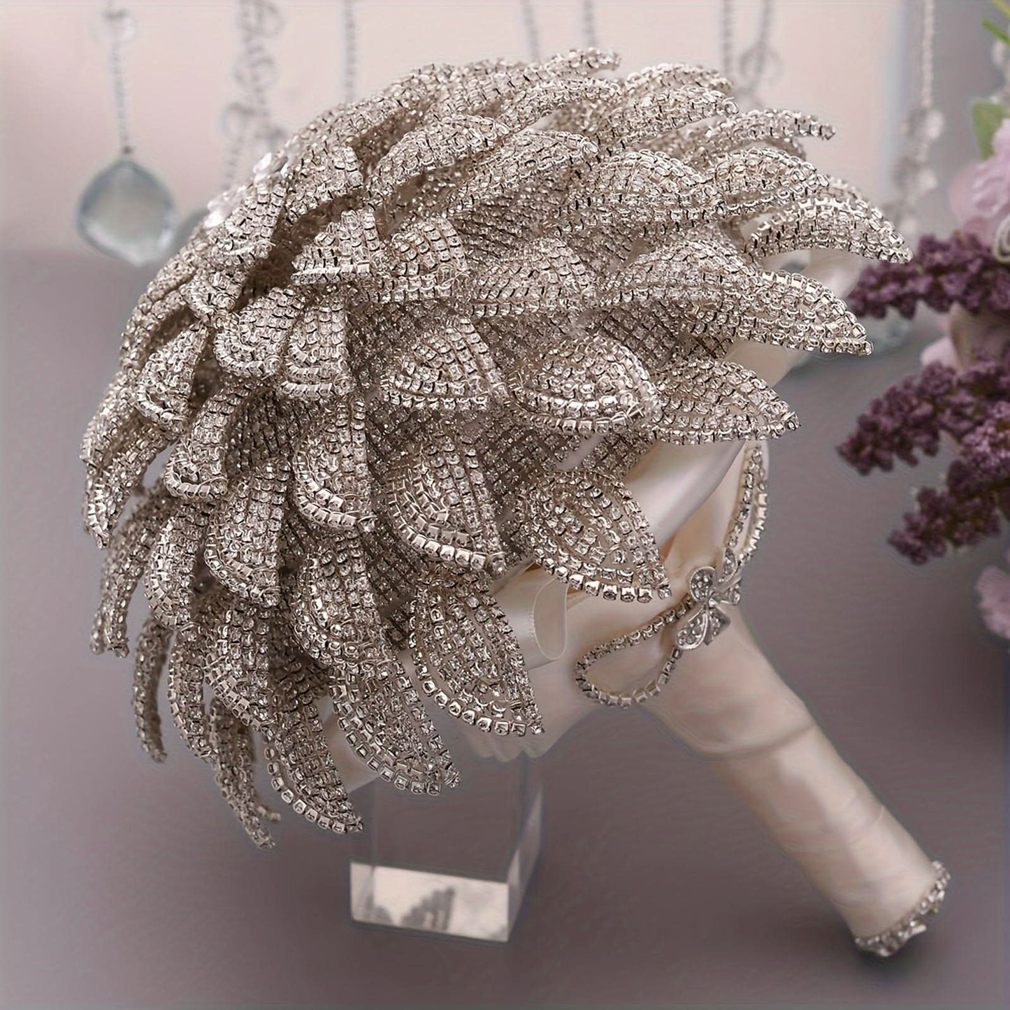 Silvery Rhinestone Wedding Bouquet – Bride’s Accessory