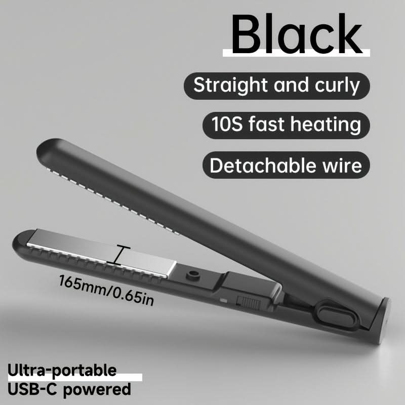 2-in-1 Mini Hair Straightener & Curler – USB-Powered Travel Styler