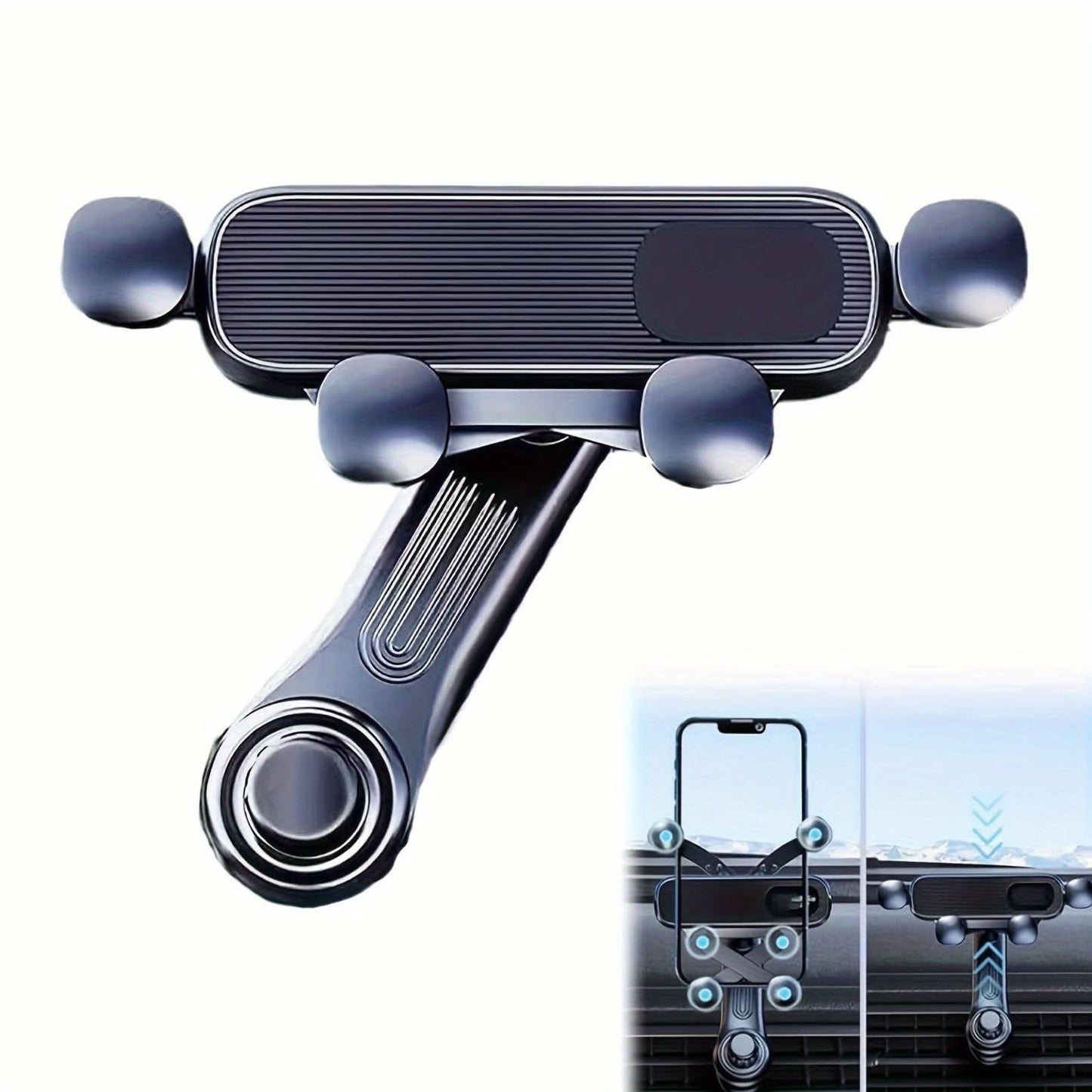 360° Rotatable Invisible Air Vent Mount Car Phone Holder- Retractable & Adjustable