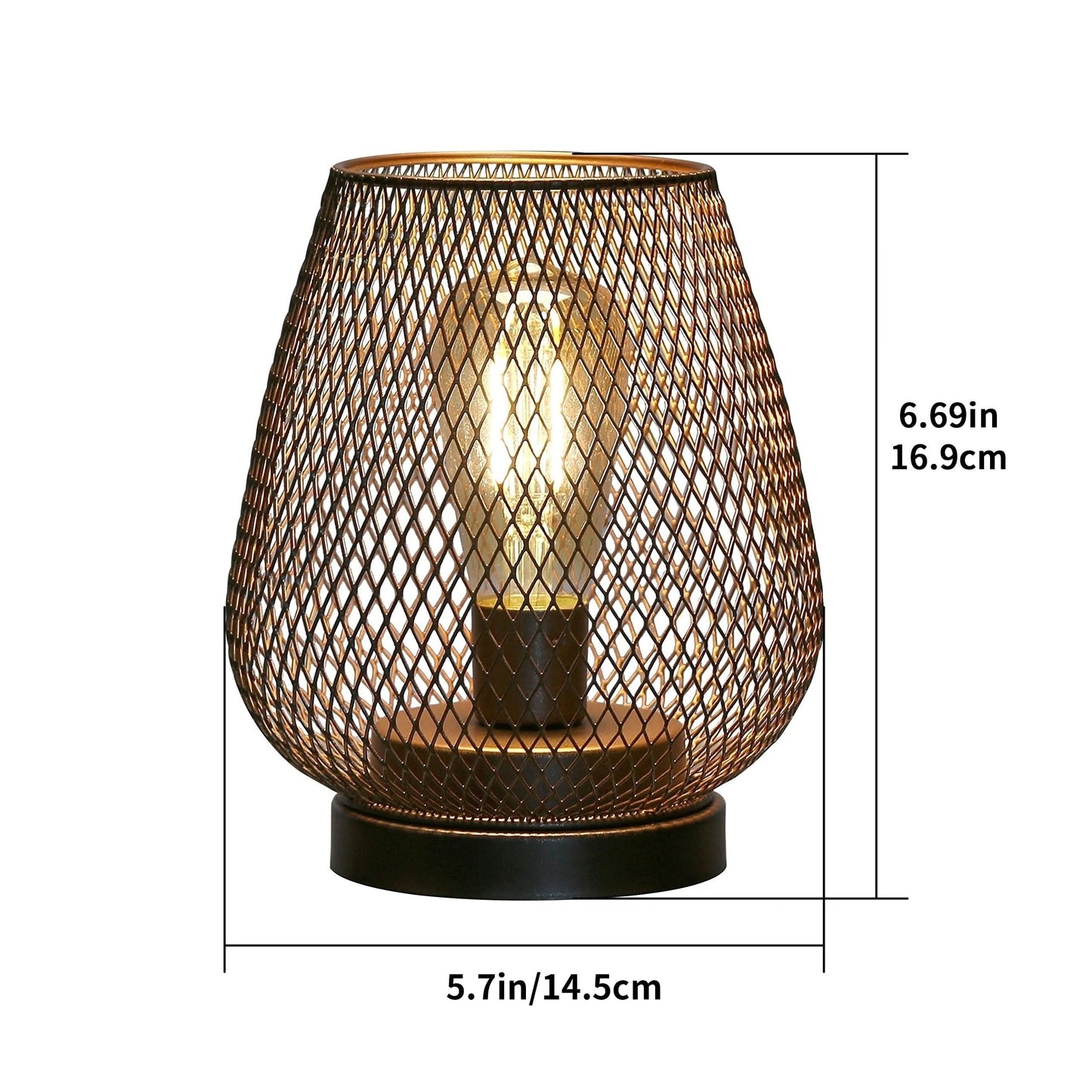 Battery-Powered LED Metal Cage Lantern, 1/2 Pack