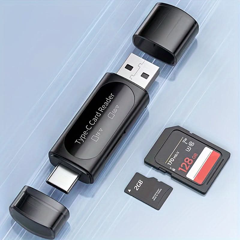 4-in-1 Dual Slot Card Reader - Type C/USB