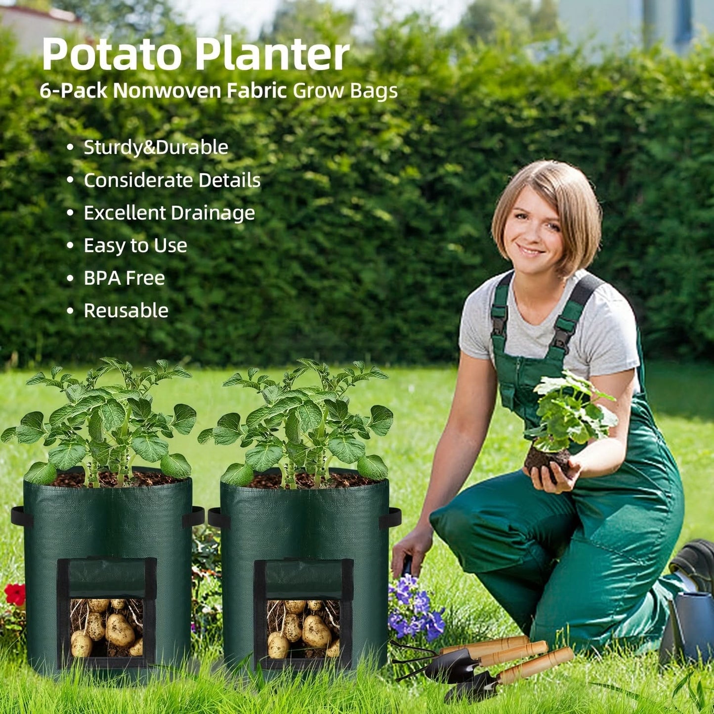 Buy 1 Get 1 Free Large Capacity Potato Grow Bags