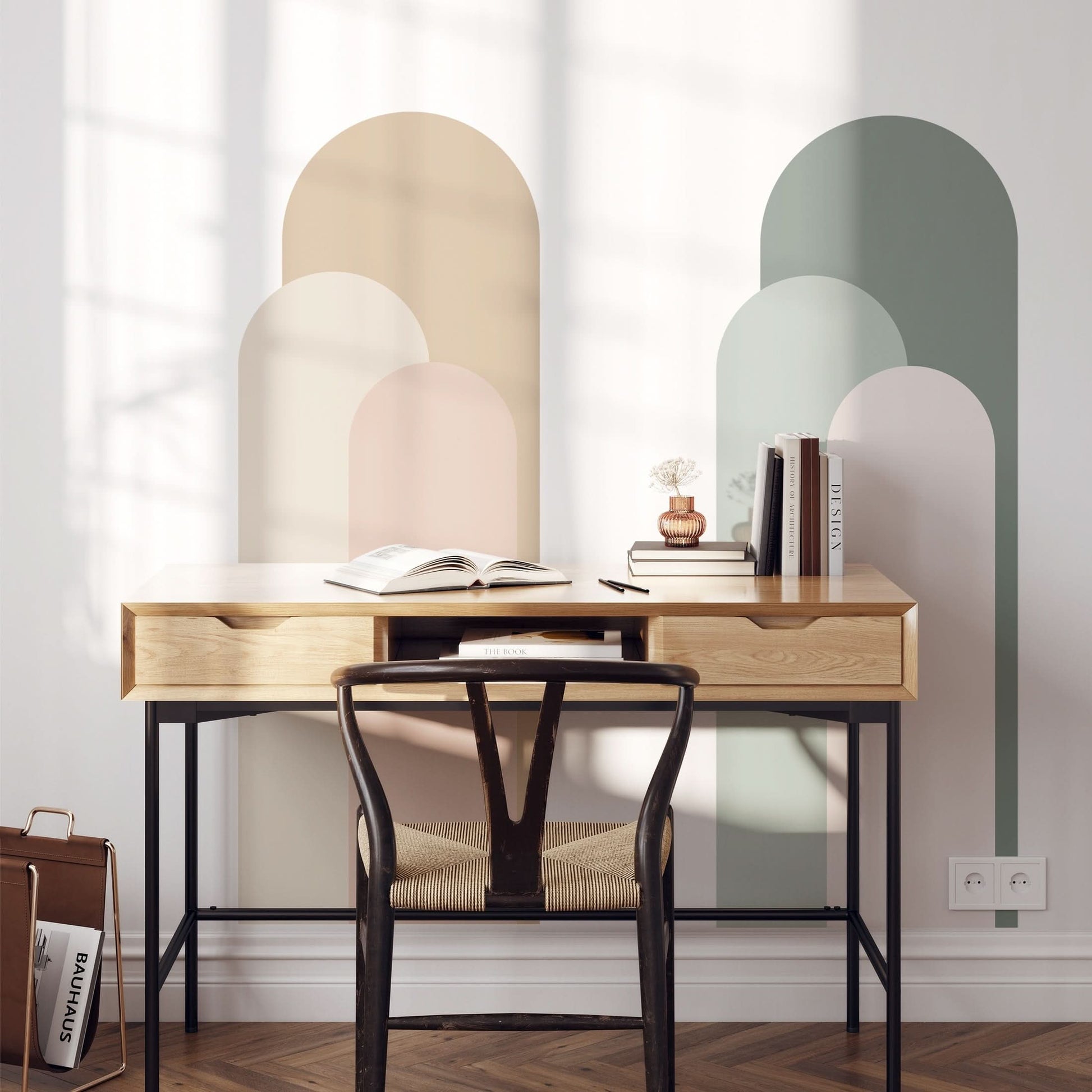 Boho Arch Geometric Peel and Stick Wallpaper - 2 Rolls Self-Adhesive