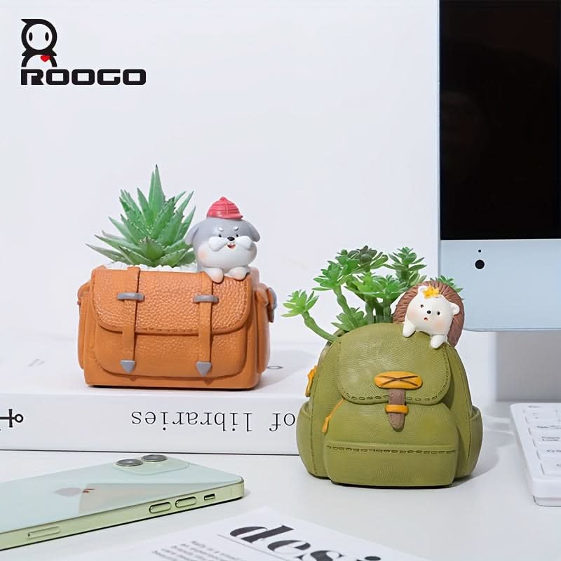 Whimsical Resin Succulent Planter – Creative Backpack Design