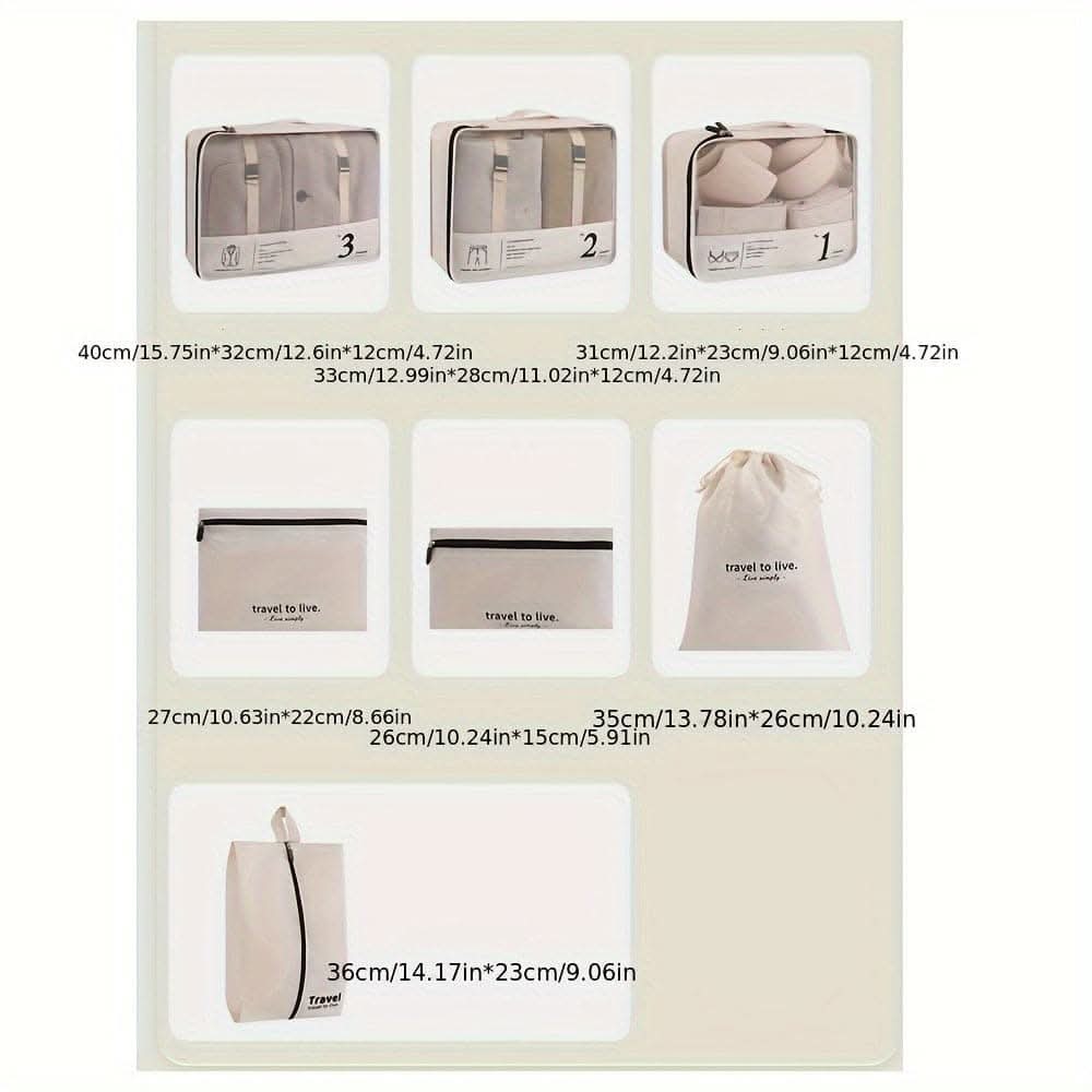 7-Piece Travel Packing Cubes Set