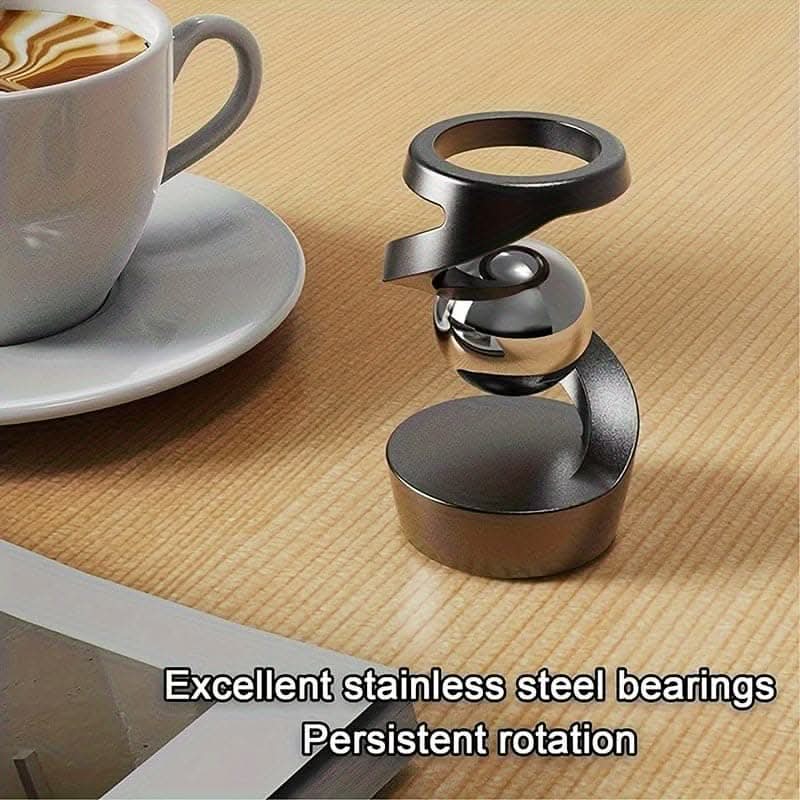 Metal Kinetic Desk Sculpture – Rotating Balance Art for Office & Home Decor