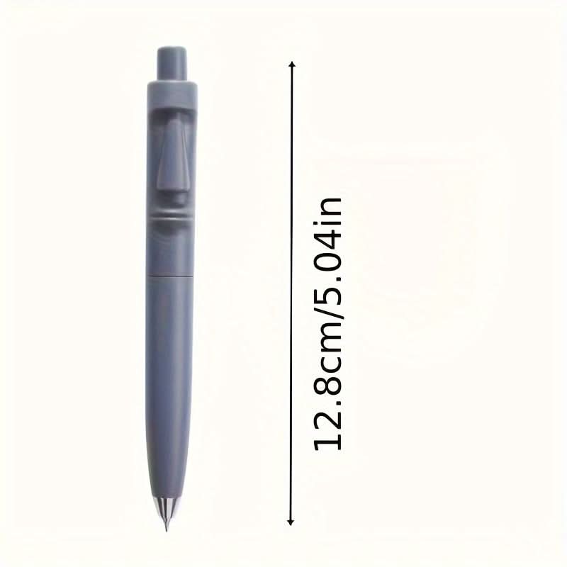 5-Pack Quick-Dry 0.5mm Gel Pens – Sleek Stone Statue Design