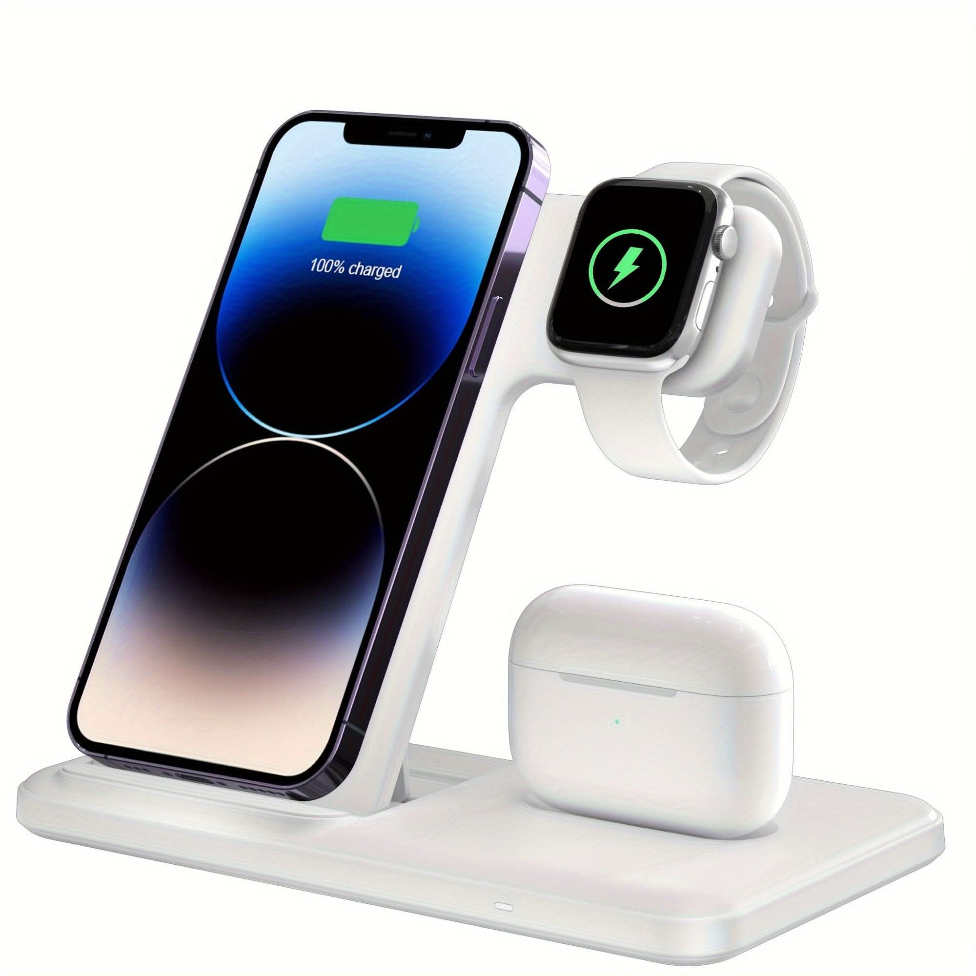 3-in-1 Foldable Wireless Charging Station – Fast Charging for iPhone, iWatch, and AirPods