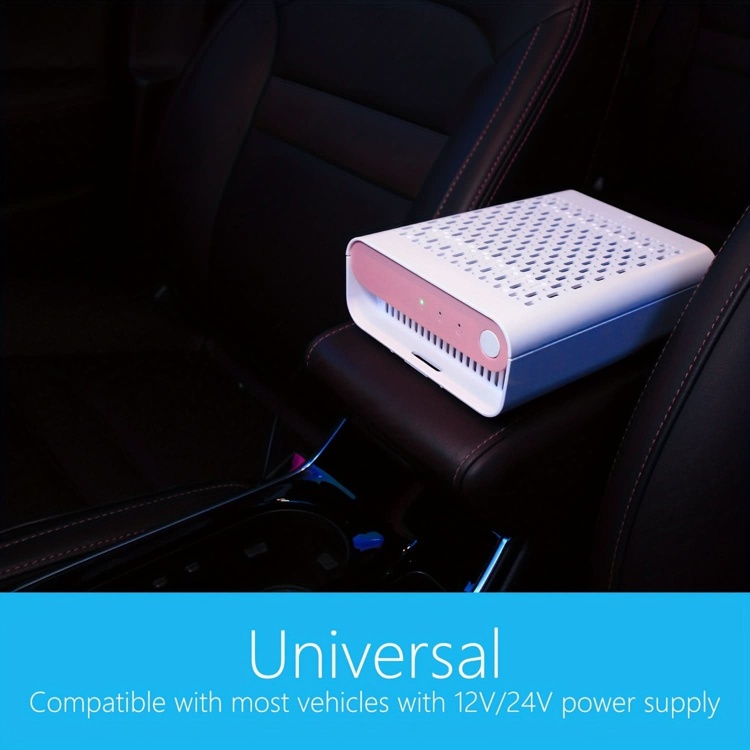 Car Air Purifier with Dual Ionizers – 12V/24V Plug-In Multi-Function Air Cleaner