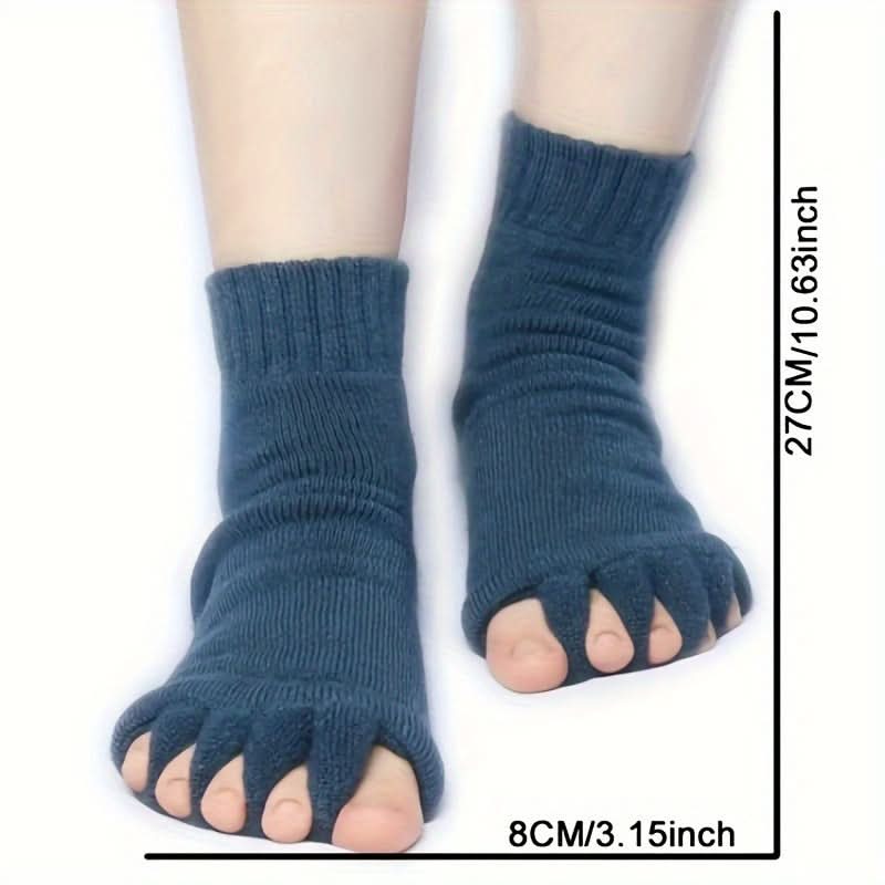 Comfy Toeless Yoga Socks - Non-Slip Five-Toe Split Socks for Perfect Foot Alignment