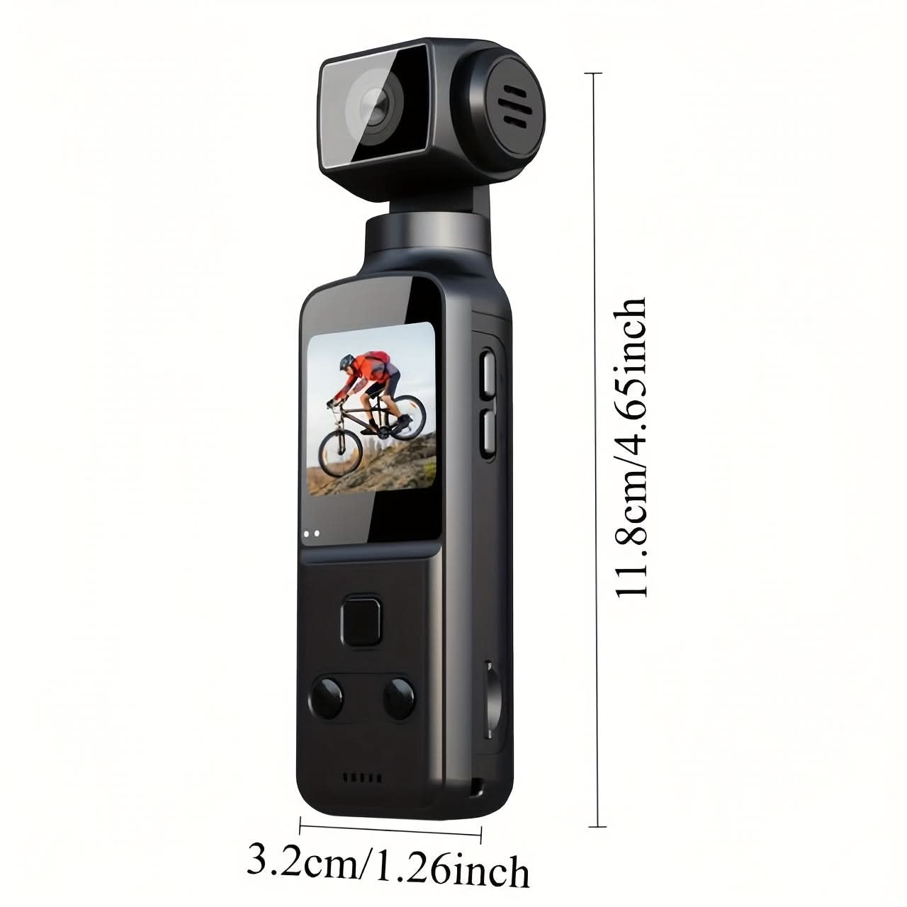 4K Ultra HD Action Camera with Stabilization, Rotating Lens & External Microphone