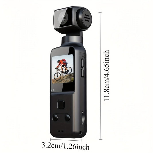 4K Ultra HD Action Camera with Stabilization, Rotating Lens & External Microphone