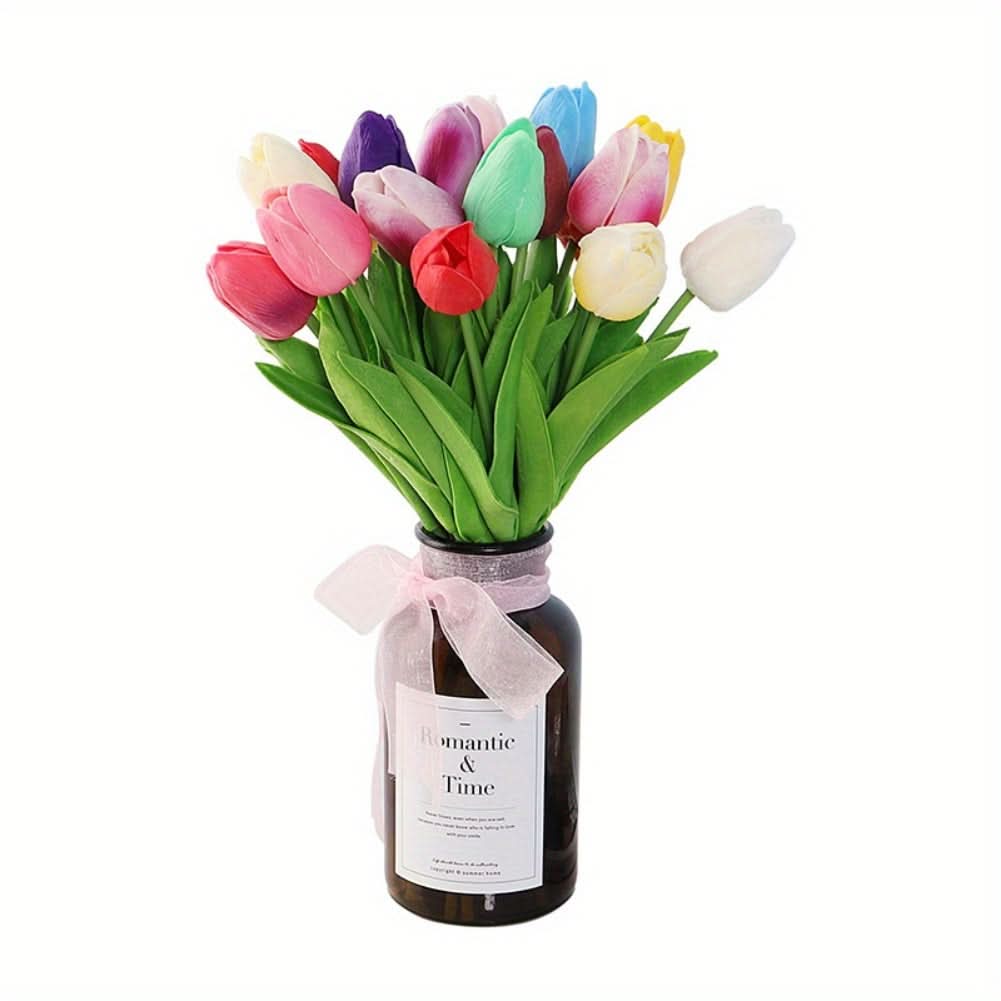 5pcs Realistic Mini Tulip Set – PU Artificial Flowers