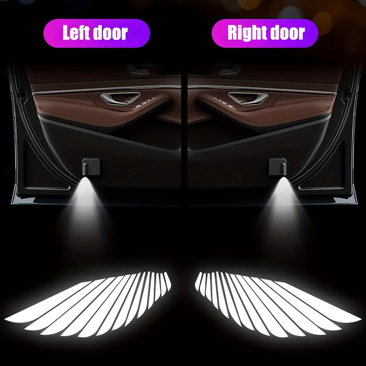 Smart Wireless Car Door Logo Projector with HD Laser and Angel Wings