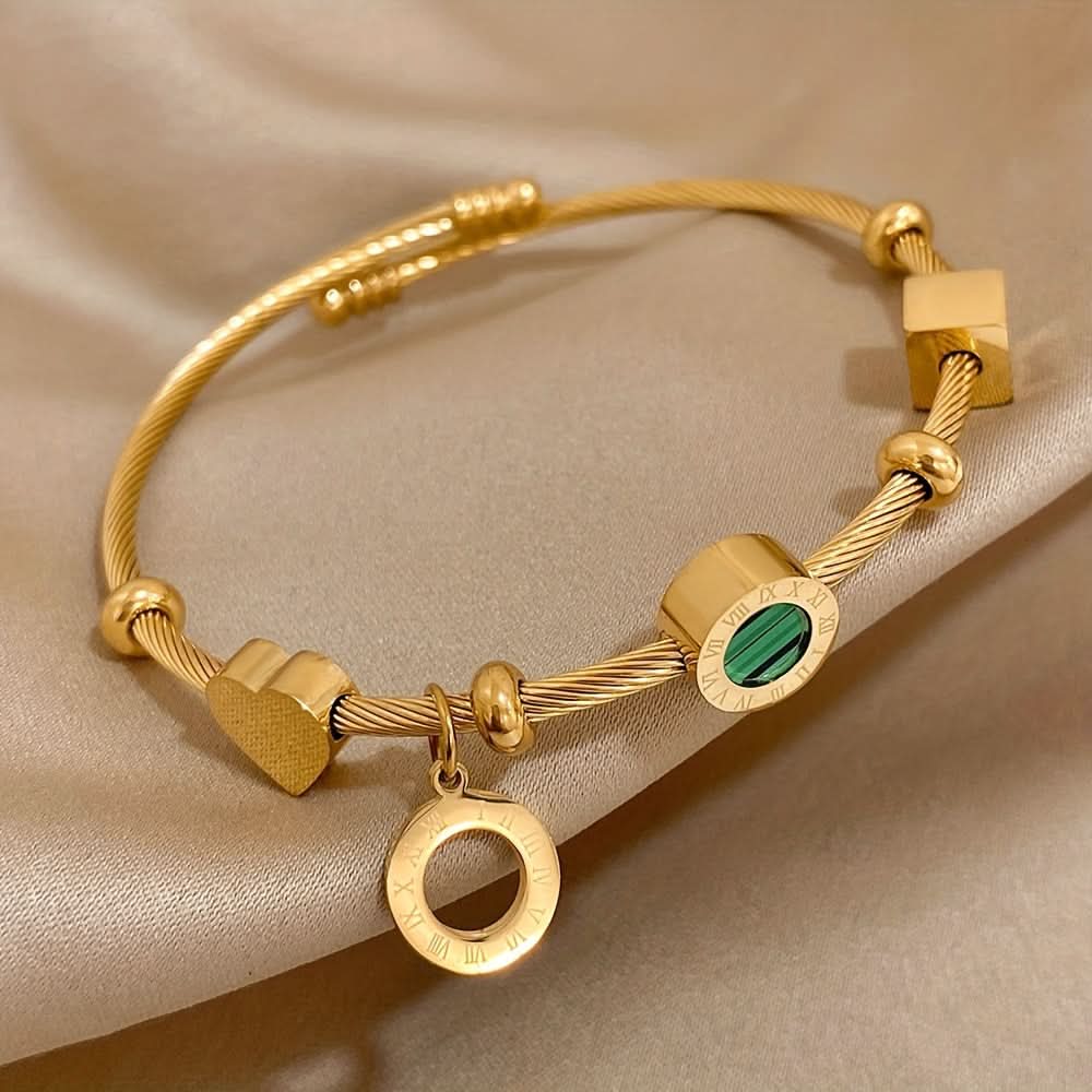 Retro Punk Adjustable Stainless Steel Bangle