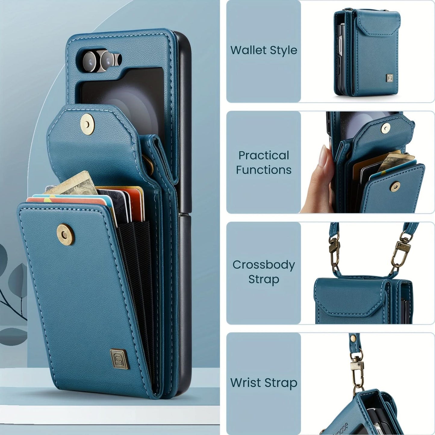 Retro PU Leather Shockproof Wallet Case for Samsung Galaxy Z Flip 5 5G
