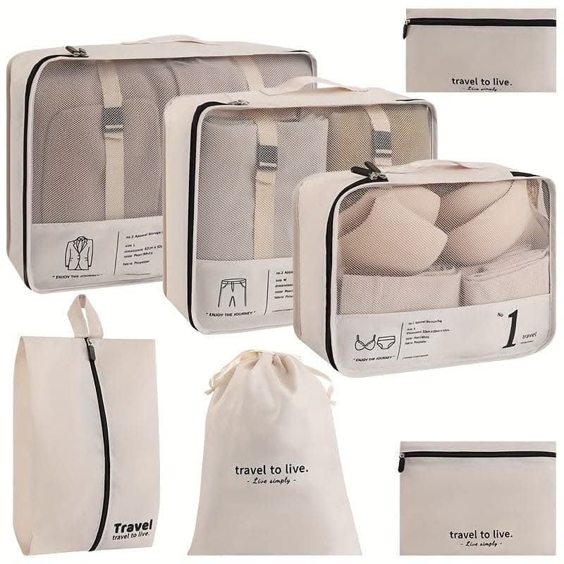 7-Piece Travel Packing Cubes Set
