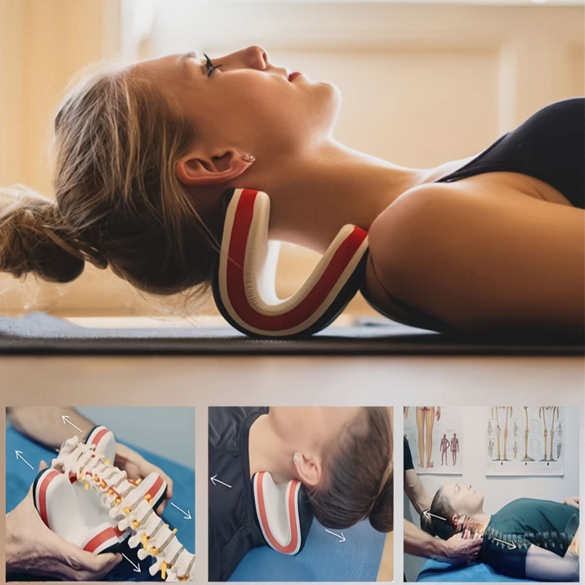 EVA Foam Cervical Traction Pillow – Neck Stretcher & Pain Relief Massager