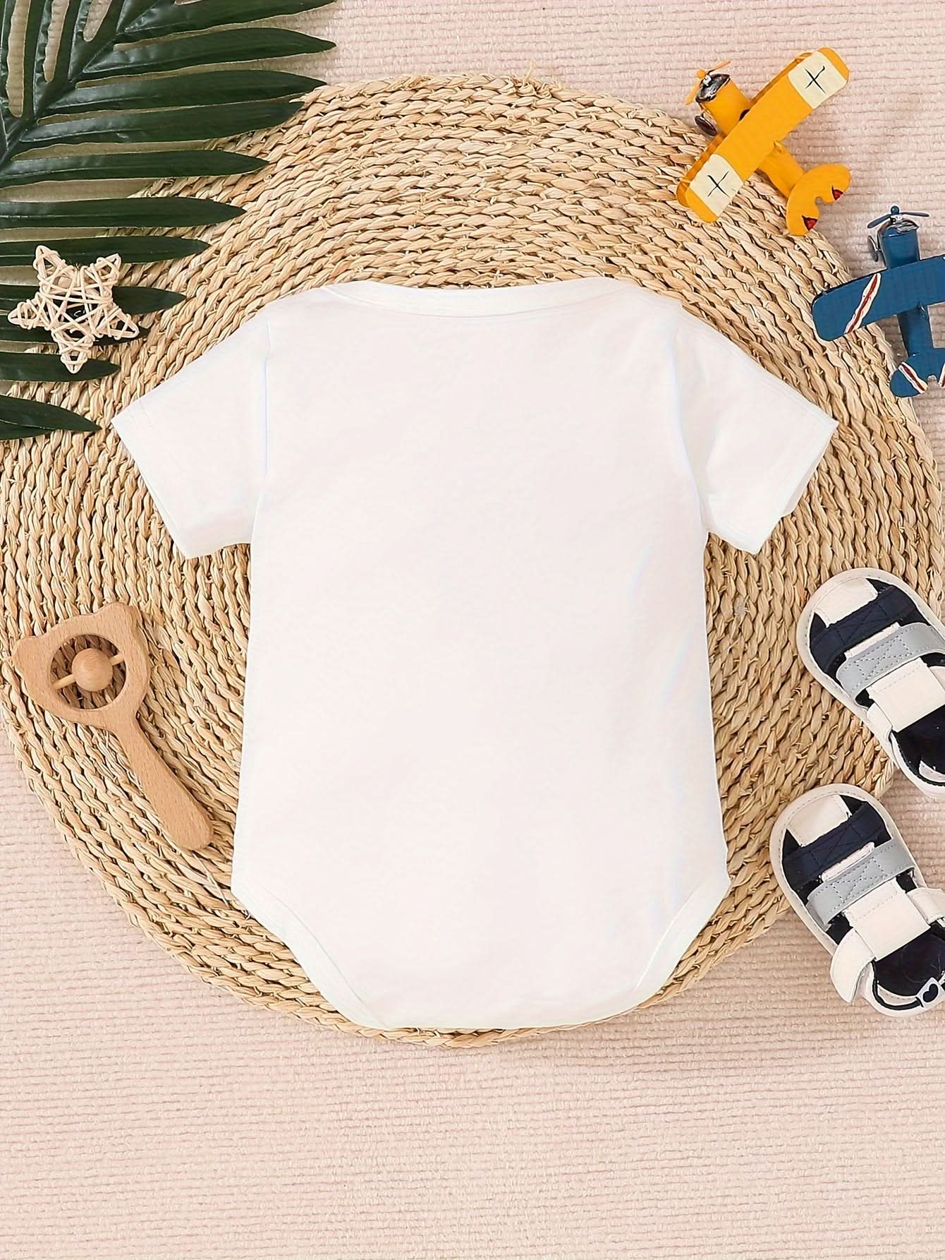 Baby Boy Fellin Cute Print Bodysuit – Comfy Short Sleeve Onesie