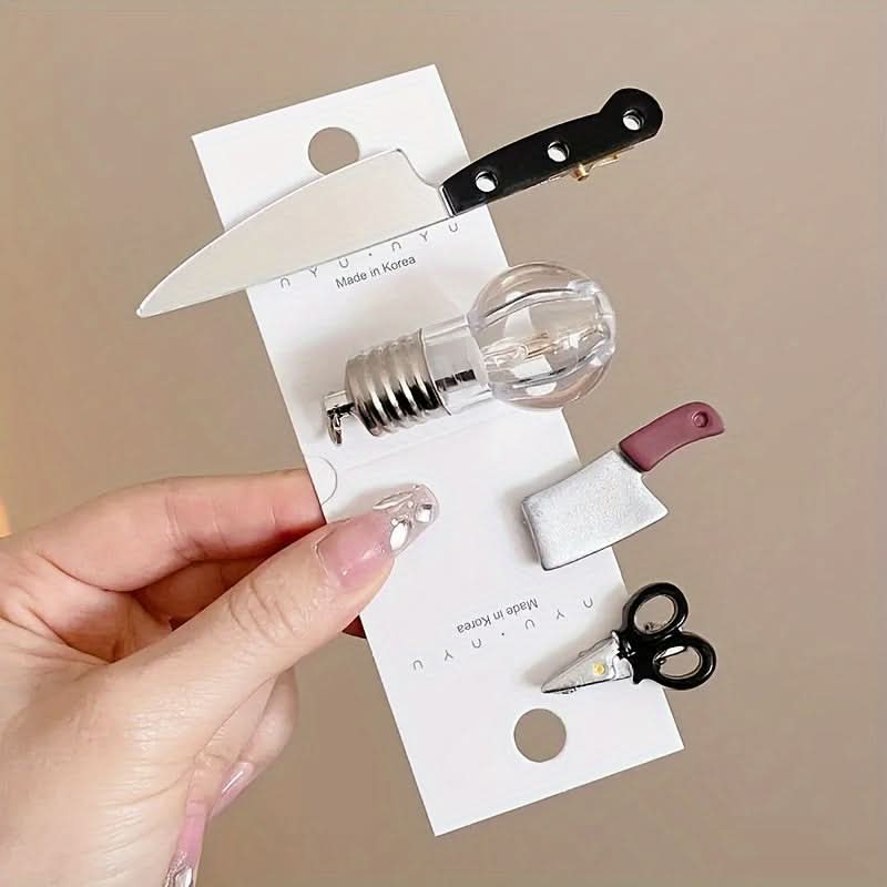 Festive Mini Hip Hop Acrylic Hair Clips Set
