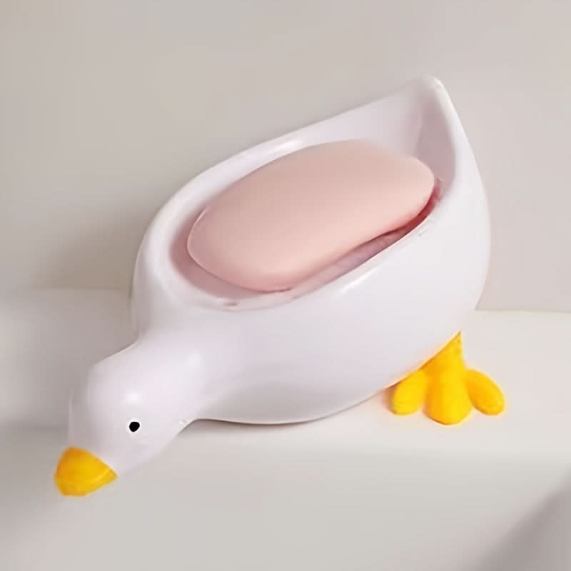 Cute Duck-Shaped Self-Draining Soap Dish – Waterfall Design Soap Holder