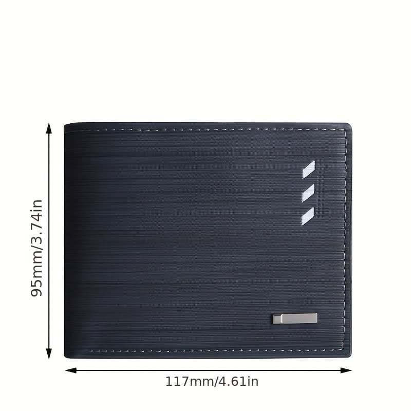 Stylish Black PU Leather Wallet with Money Clip and Zip Coin Purse