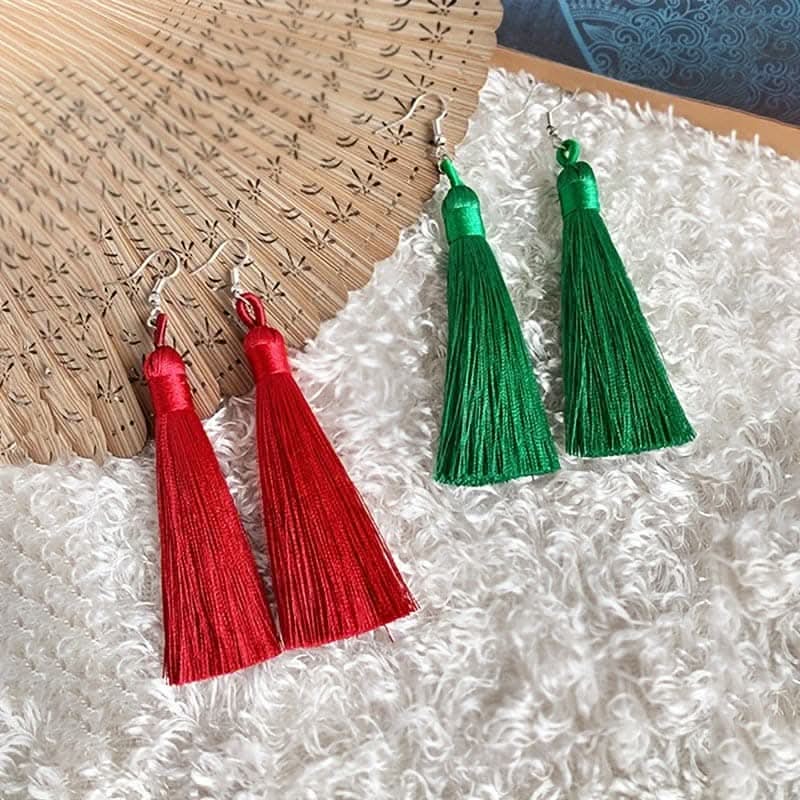 Colorful Tassel Dangle Earrings – Boho Ethnic Style
